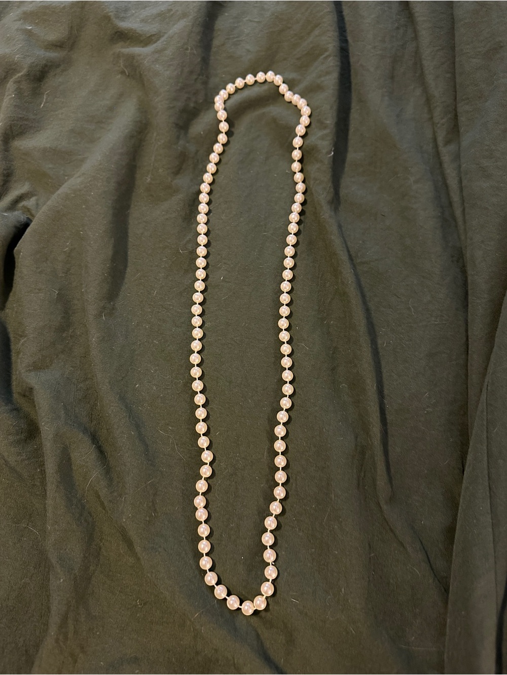 Vintage Classic Pearl Bead Necklace - Cream Pearlescent